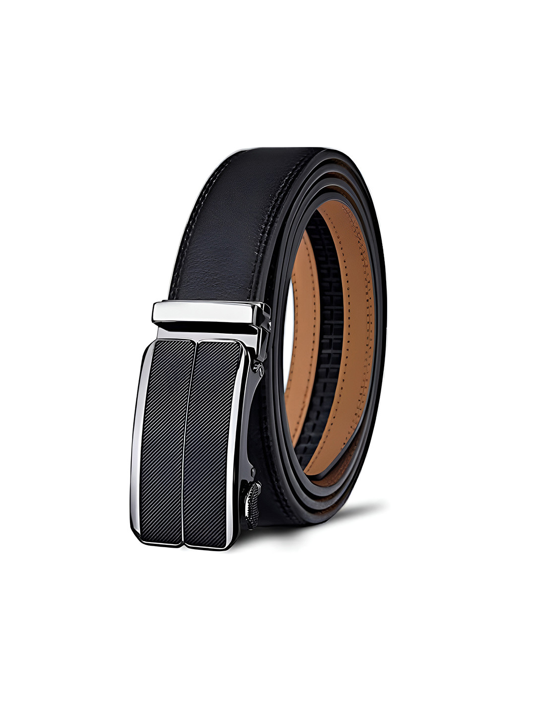 CONTACTS Men Black Leather Belt