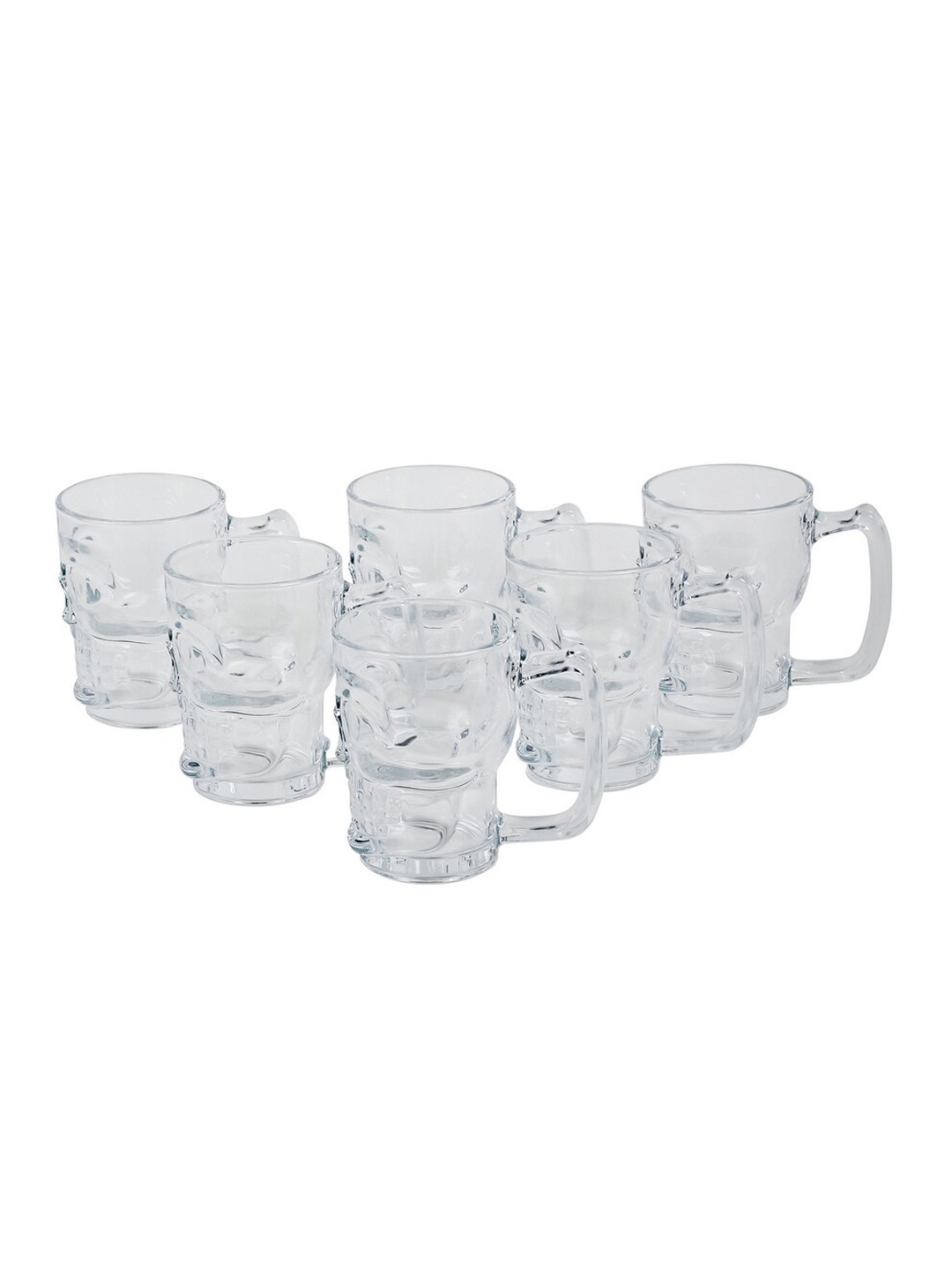 ceradeco Set Of 6 Transparent Textured Glass Beer Glass