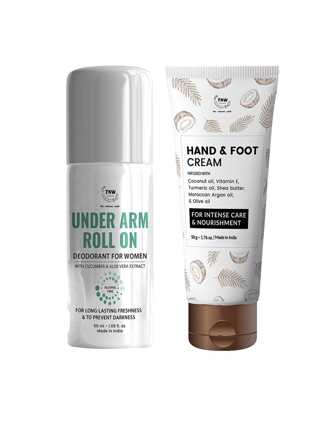 TNW the natural wash Set of Under Arm Roll On & Hand and Foot Cream
