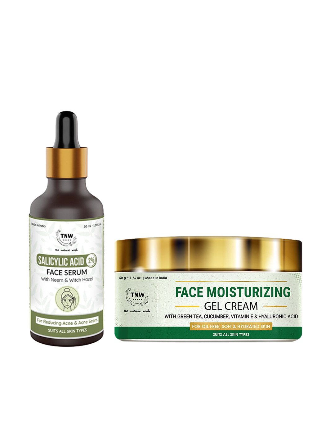 TNW the natural wash Set of Salicylic Acid Face Serum & Face Moisturizing Gel Cream
