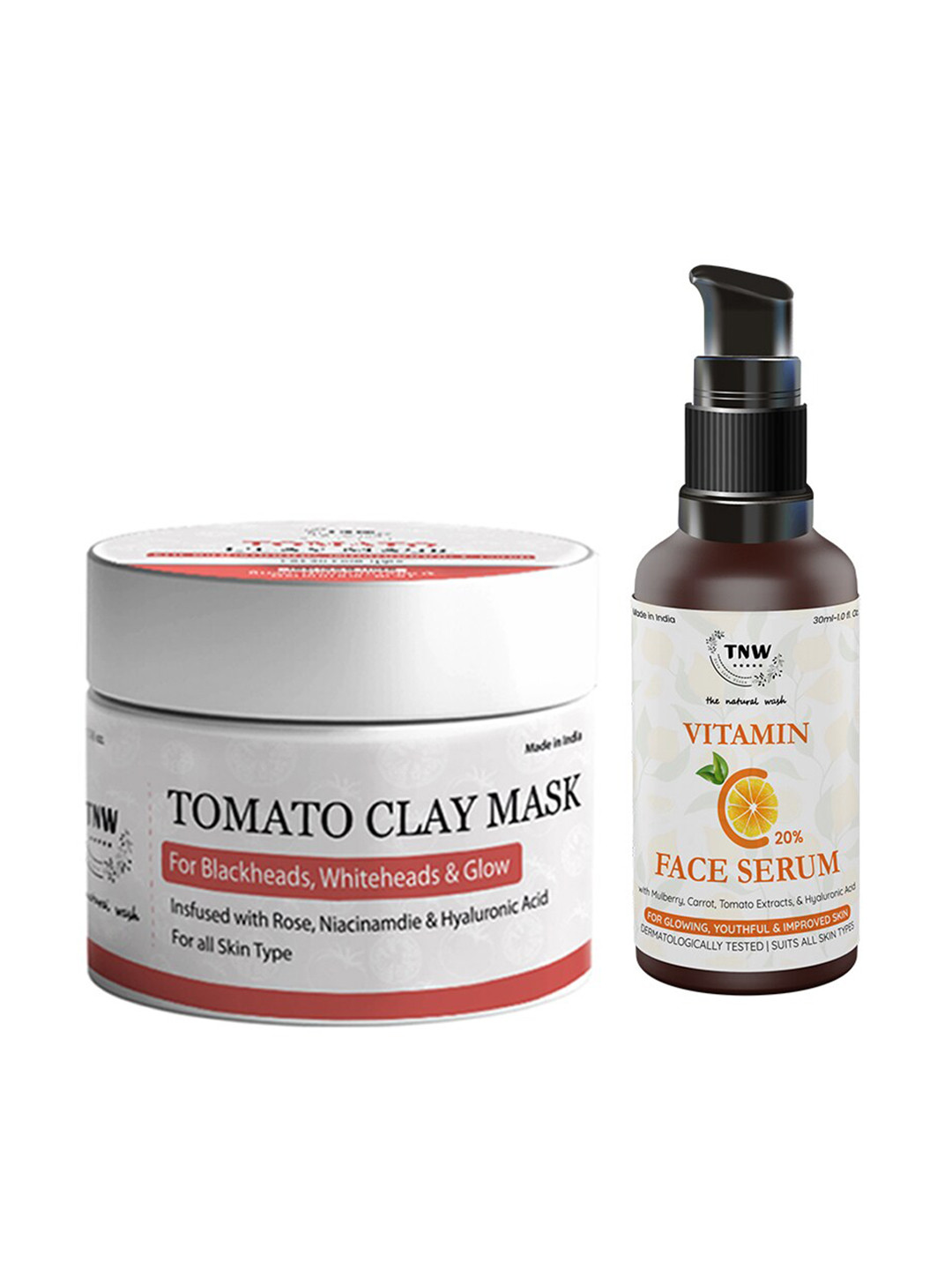 TNW the natural wash Set of Tomato Clay Mask & Vitamin C Face Serum