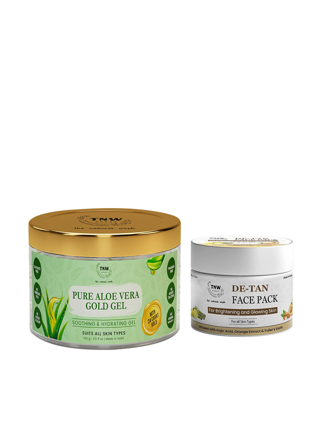 TNW the natural wash Set of De-Tan Face Pack & Pure Aloe Vera Gold Gel