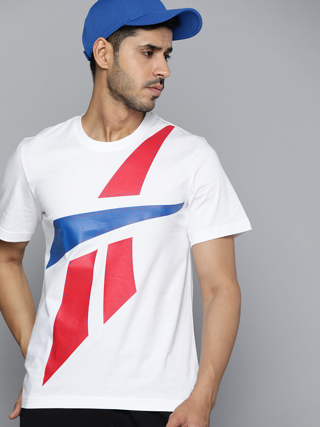 Reebok Classic Men White WCE Pure Cotton Printed T-shirt