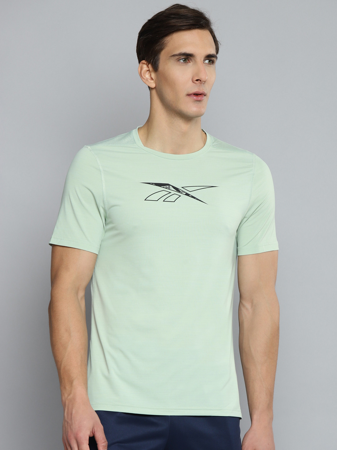 Reebok Men Mint Green Workout Activchill SS Training T-Shirt
