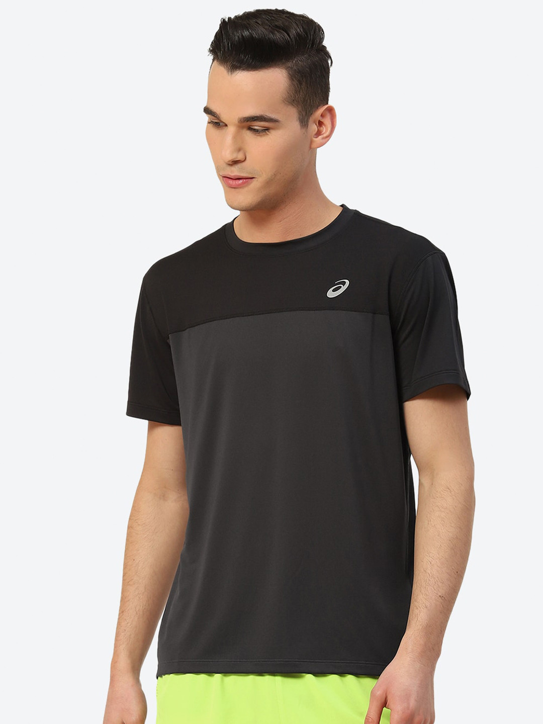 ASICS Men Black Race SS Sports Running T-shirt