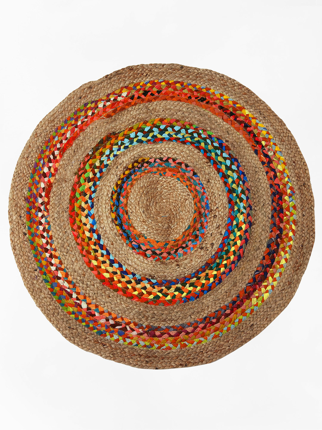 HABERE INDIA Hand Woven Round Jute Carpet
