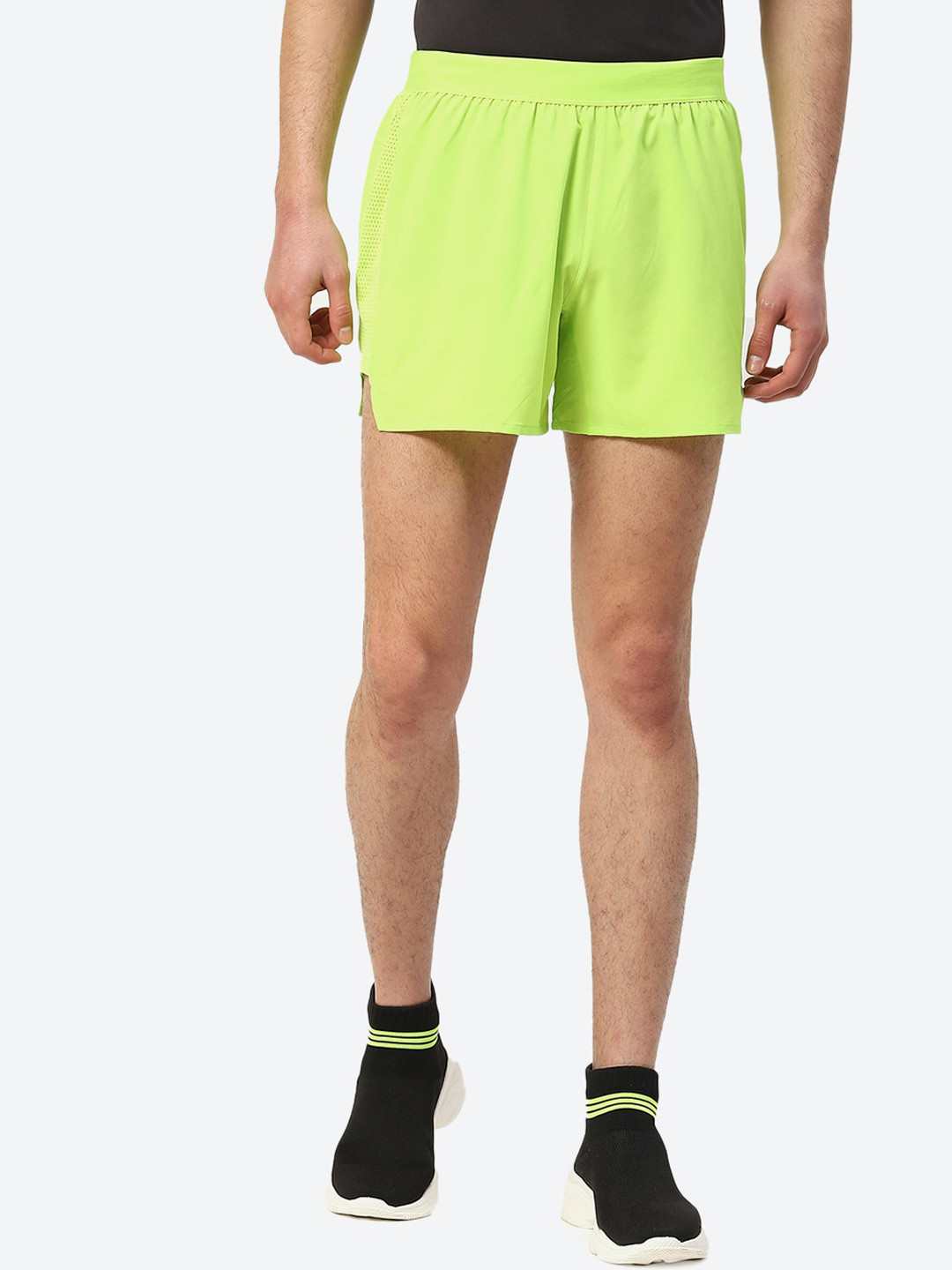 ASICS Men Green Running Sports Shorts ROAD 5IN