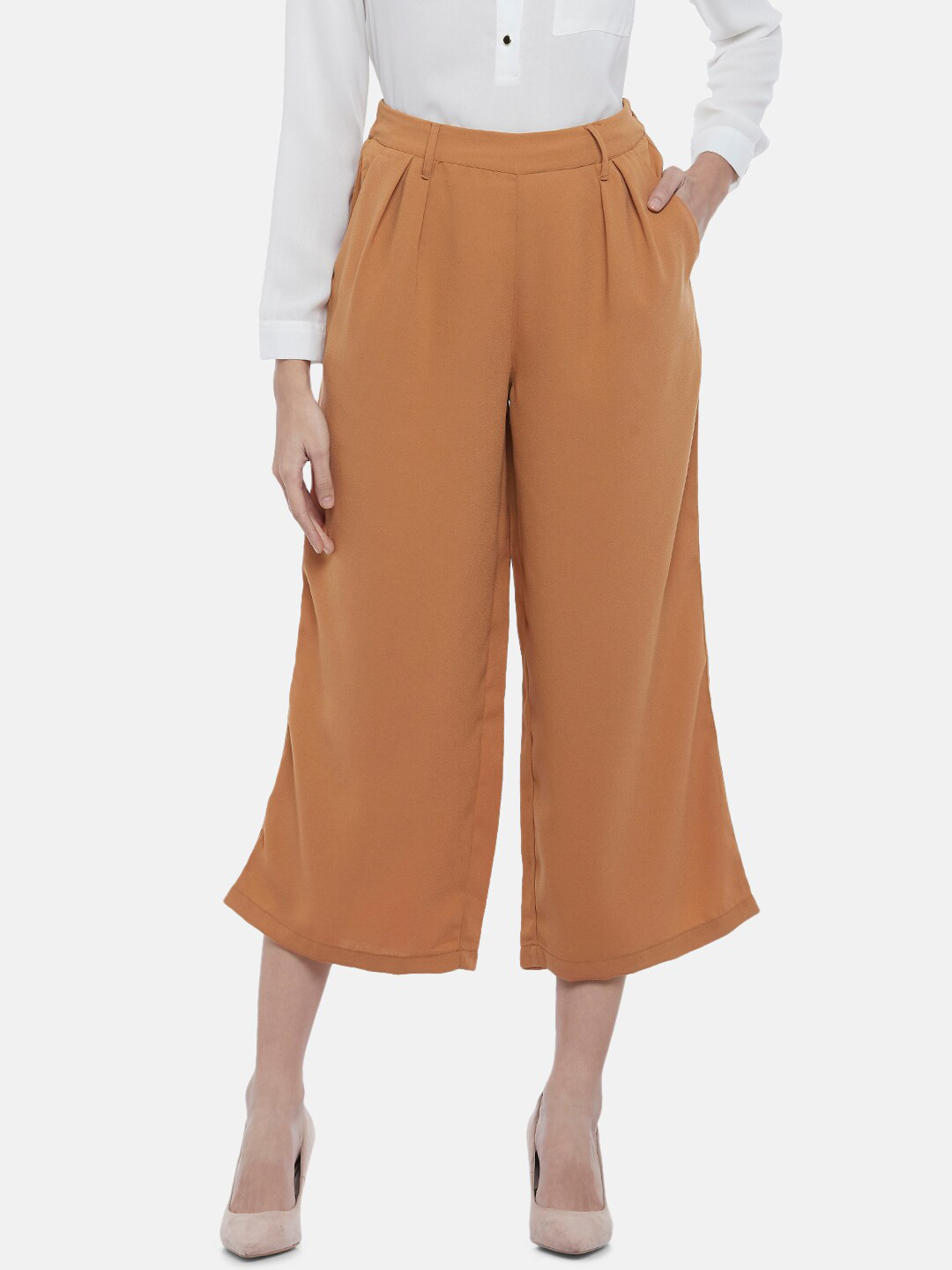 Annabelle by Pantaloons Women Brown Palazzos