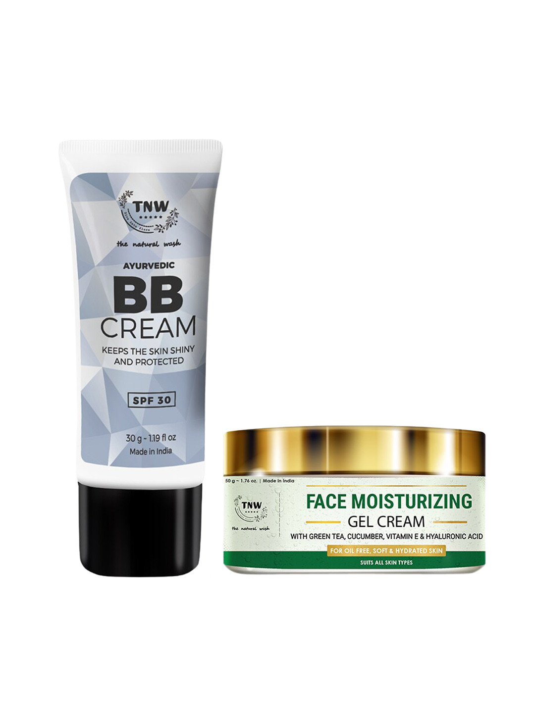 TNW the natural wash Set of BB Cream - Light Shade 30g & Face Moisturizing Gel Cream 50g