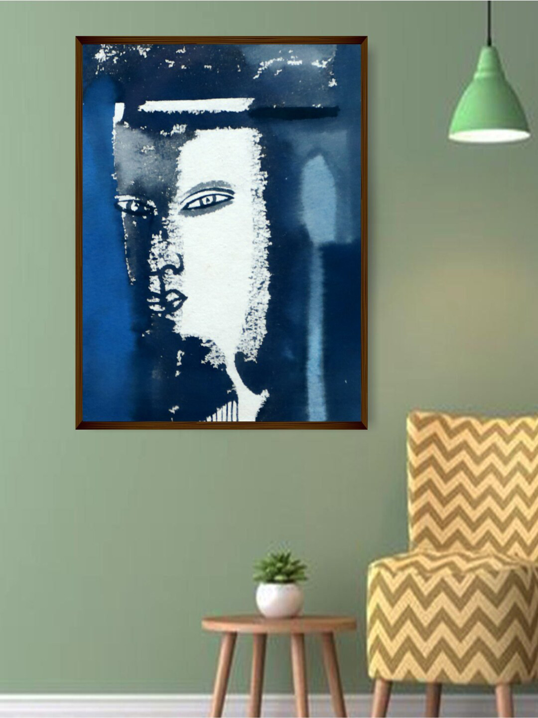 The Art House Blue & White Abstract Painting Wall Art