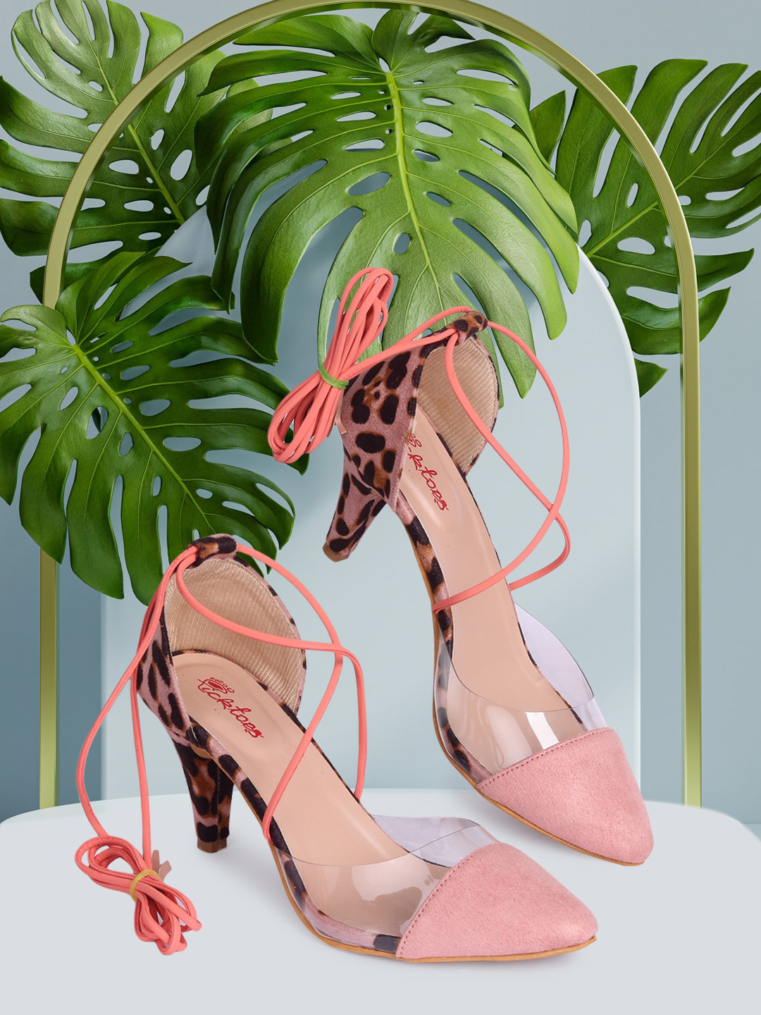 Picktoes Women Pink Printed Block Pumps