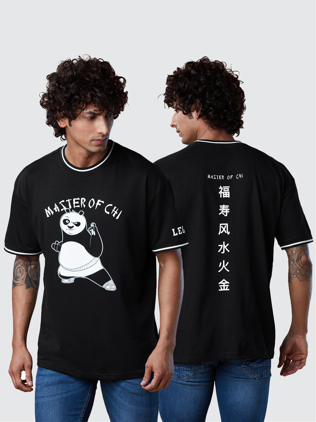 The Souled Store Printed Applique Kung Fu Panda Oversized T-Shirt