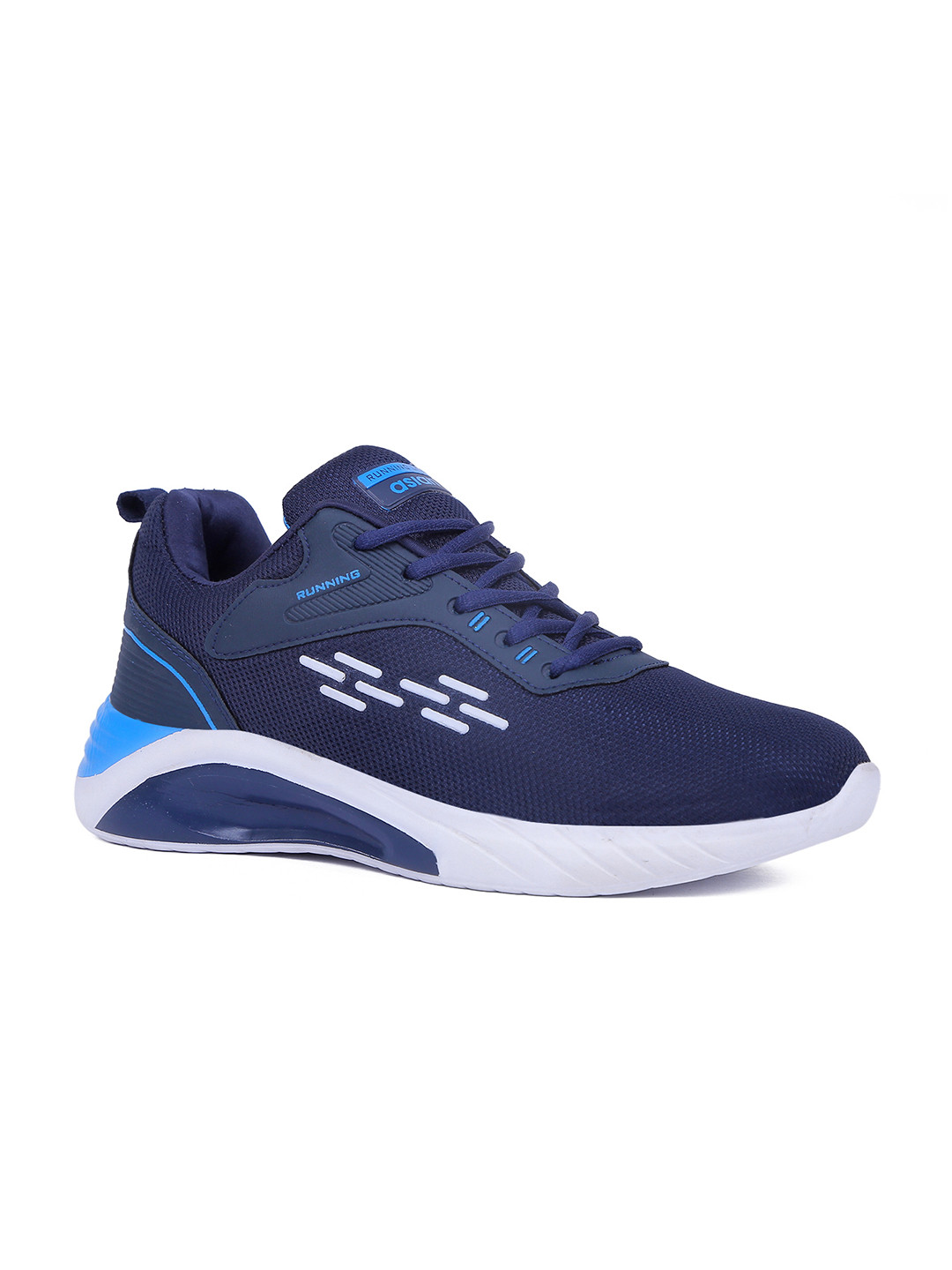 ASIAN Men Navy Blue Mesh Non-Marking Lace-Up Running Shoes