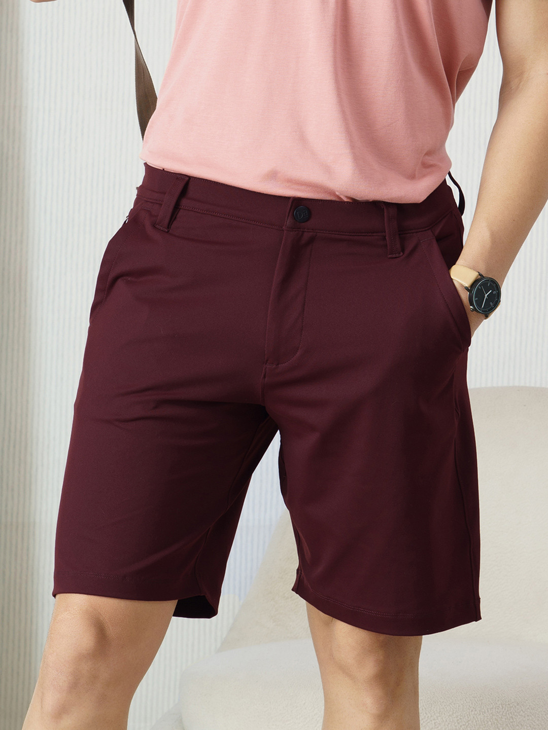 DAMENSCH Men Premium Cotton Regular Fit 4 Way Stretch Chino Shorts