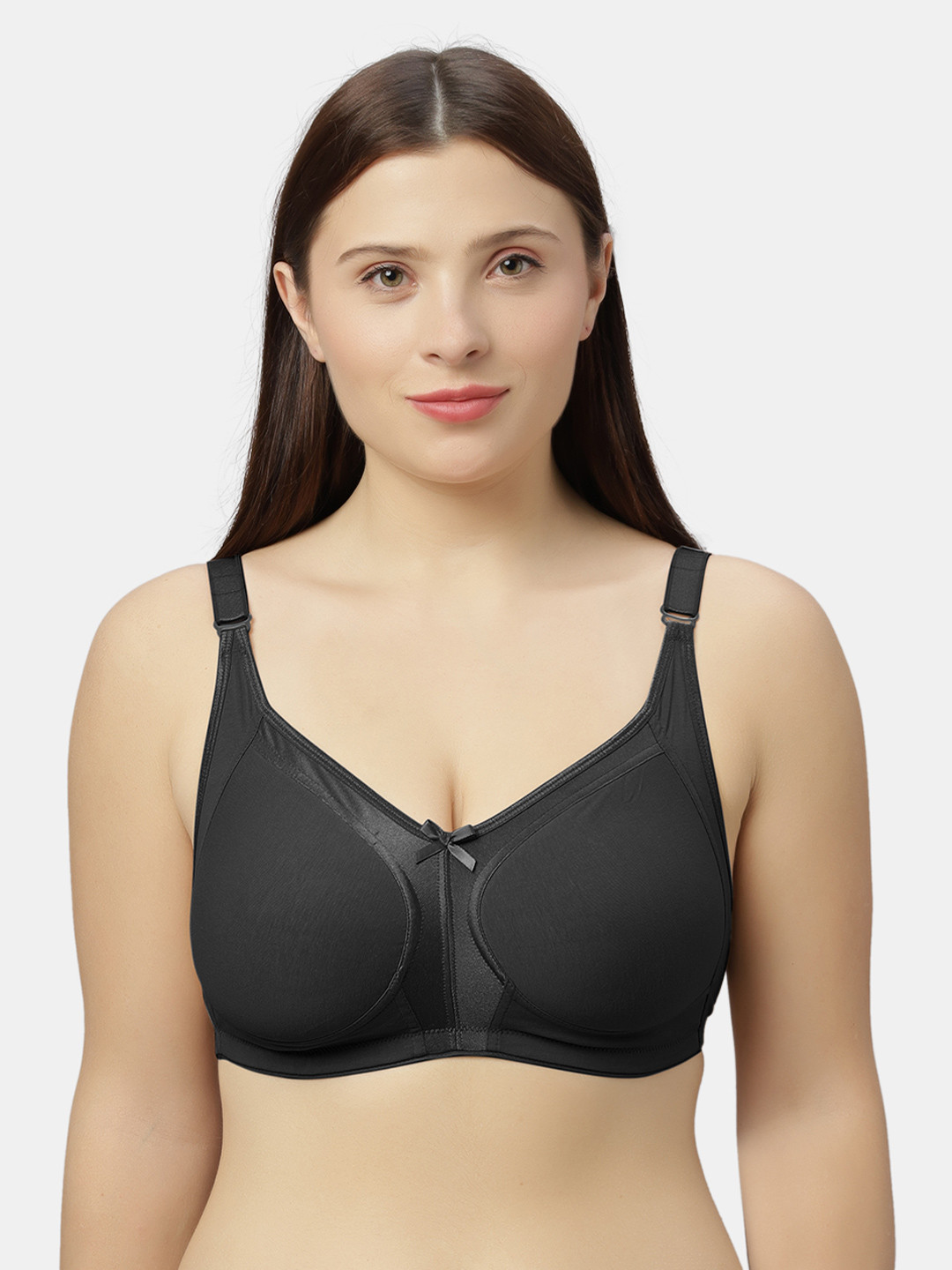 Sonari Black Solid Non Padded Full Coverage Bra