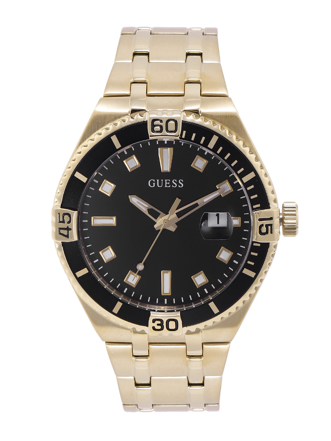 GUESS Men Black Solid Bracelet Style Analogue Watch GW0330G2