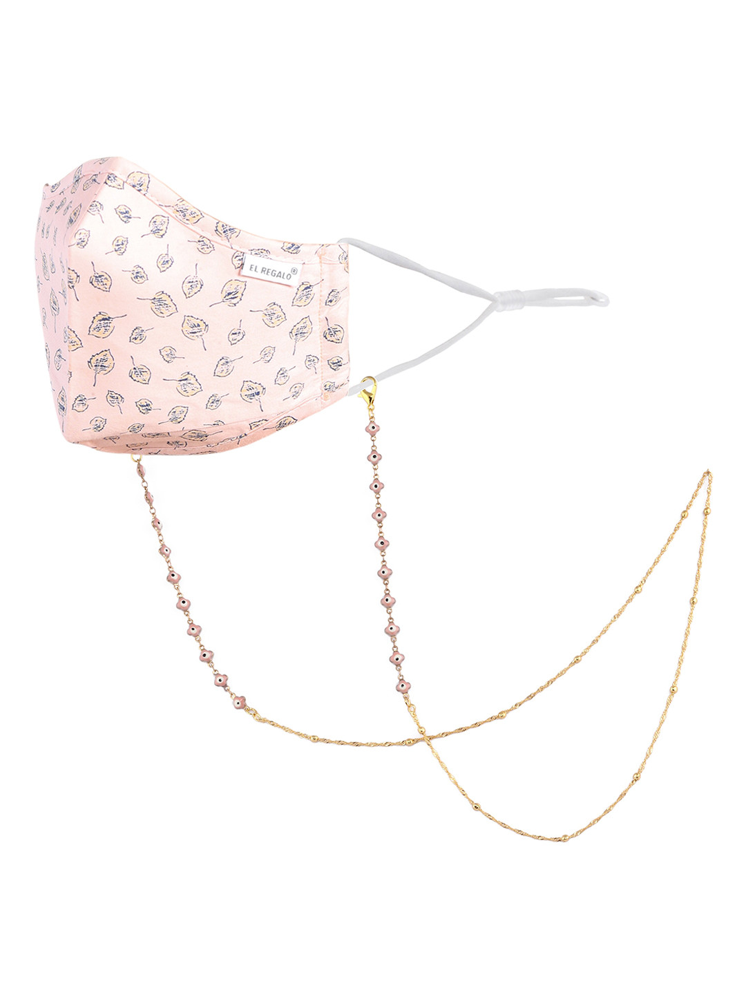 EL REGALO Pink & Gold Lightweight Outdoor Mask Chain
