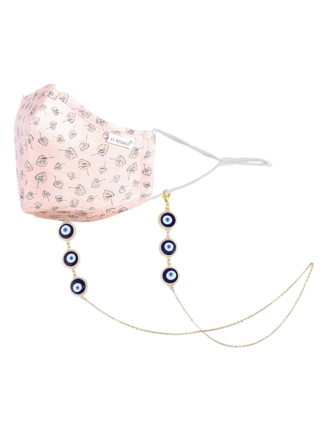 EL REGALO Women Blue & Yellow Beaded Mask Chain