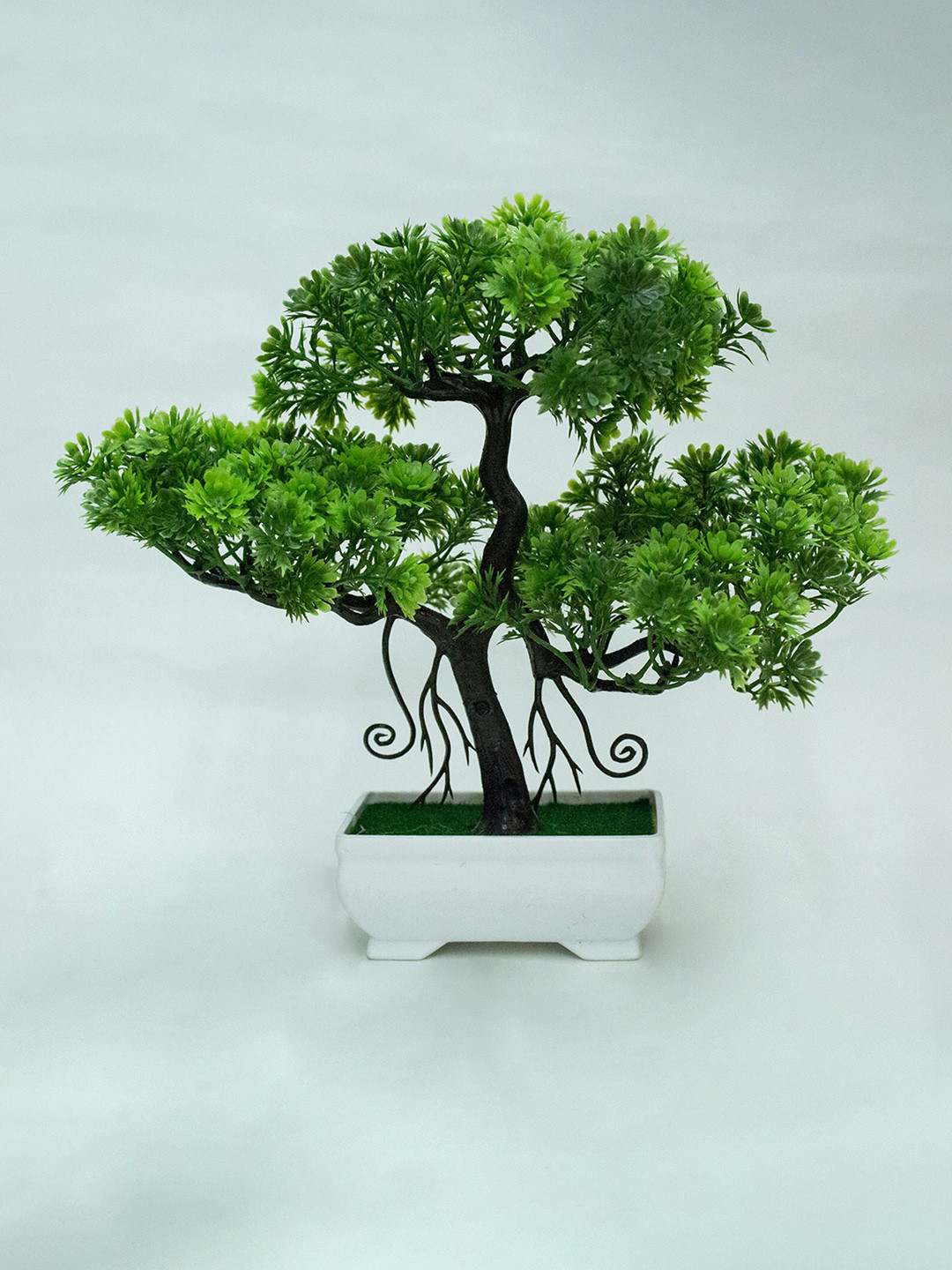 AMFLIX Green Bonsai Artificial Flowers and Plants With Pot