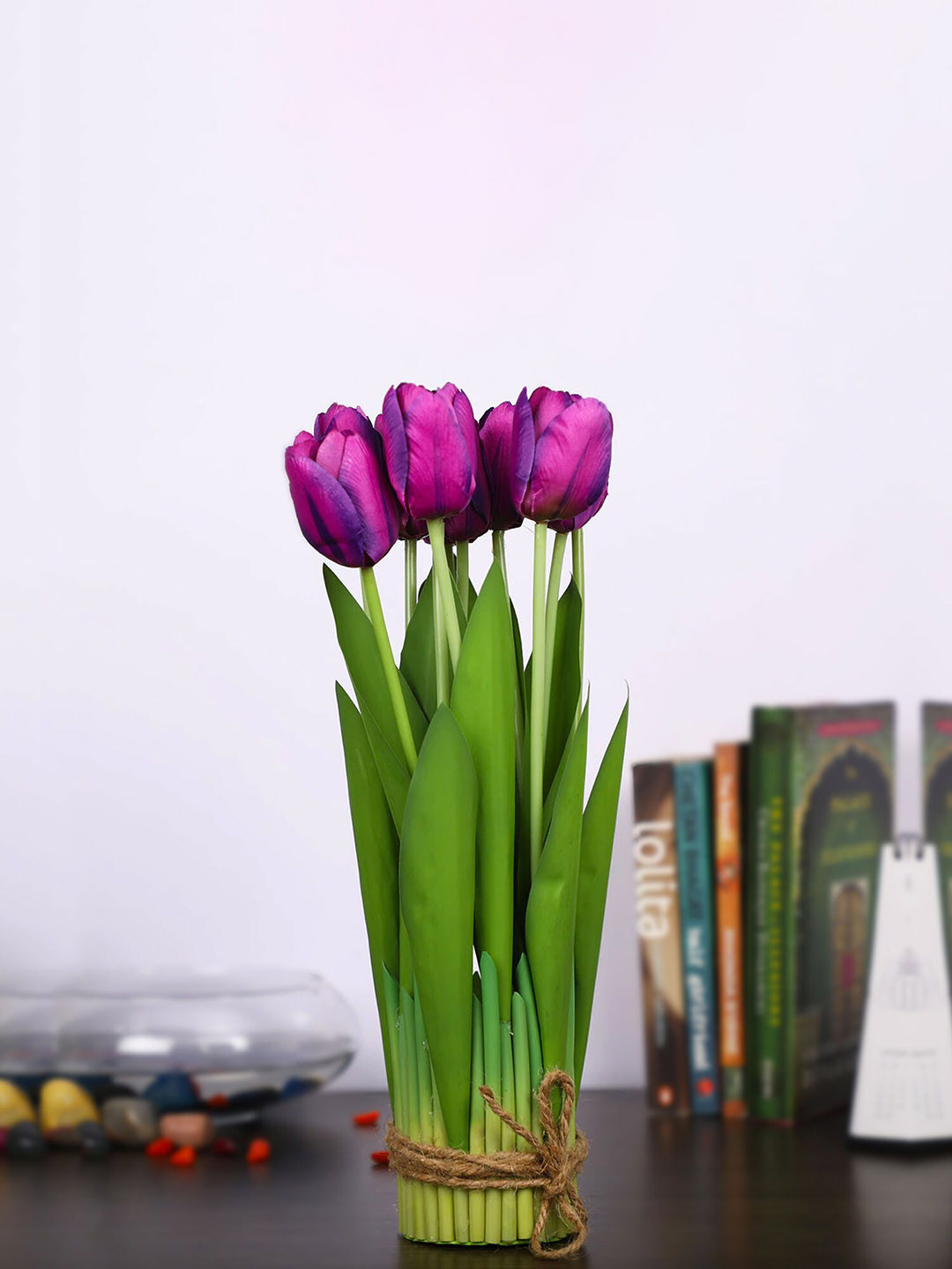 AMFLIX Purple Artificial Artificial Tulip Flowers Bunch