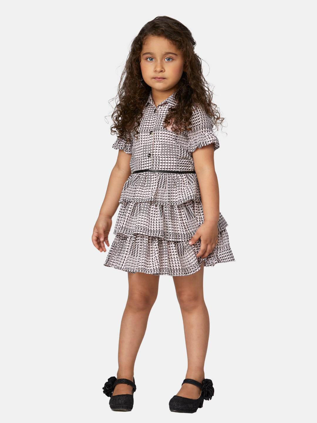 Peppermint Pink & Black Printed Cotton Dress