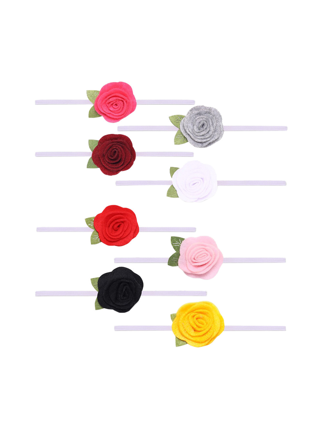 Babymoon Girls Multicoloured Set of 8 Floral Headbands