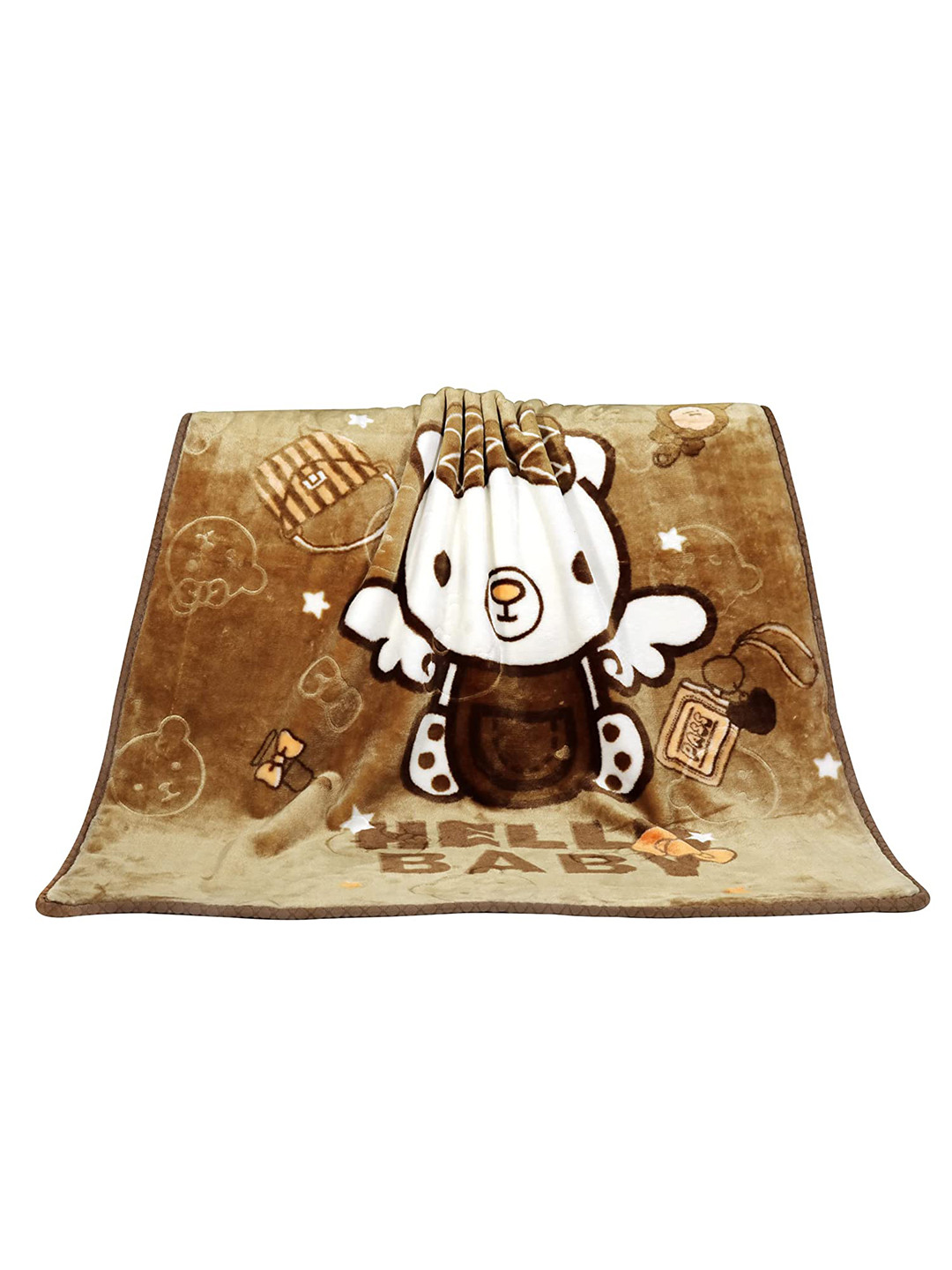 Butterthief Brown & White Cartoon Characters Mink Mild Winter 300 GSM Single Bed Blanket