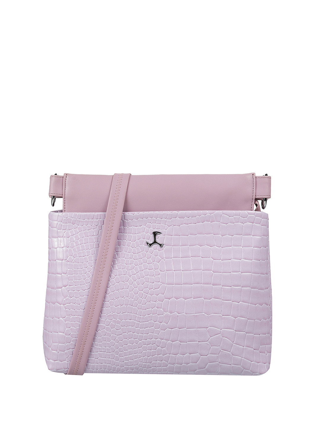 Mochi Purple Textured PU Structured Sling Bag