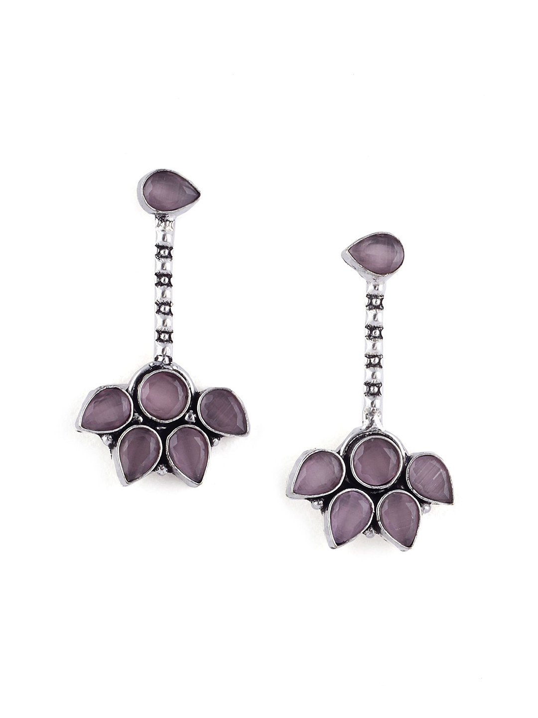 EL REGALO Purple Geometric Drop Earrings