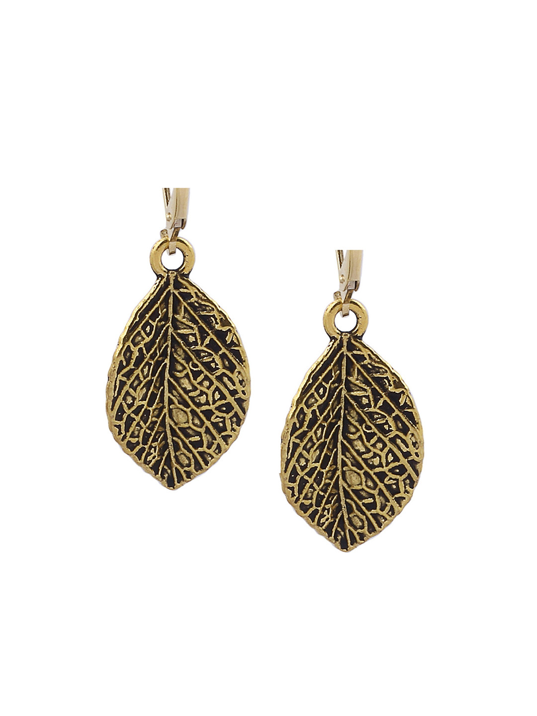 EL REGALO Gold-Plated Leaf Shaped Drop Earrings