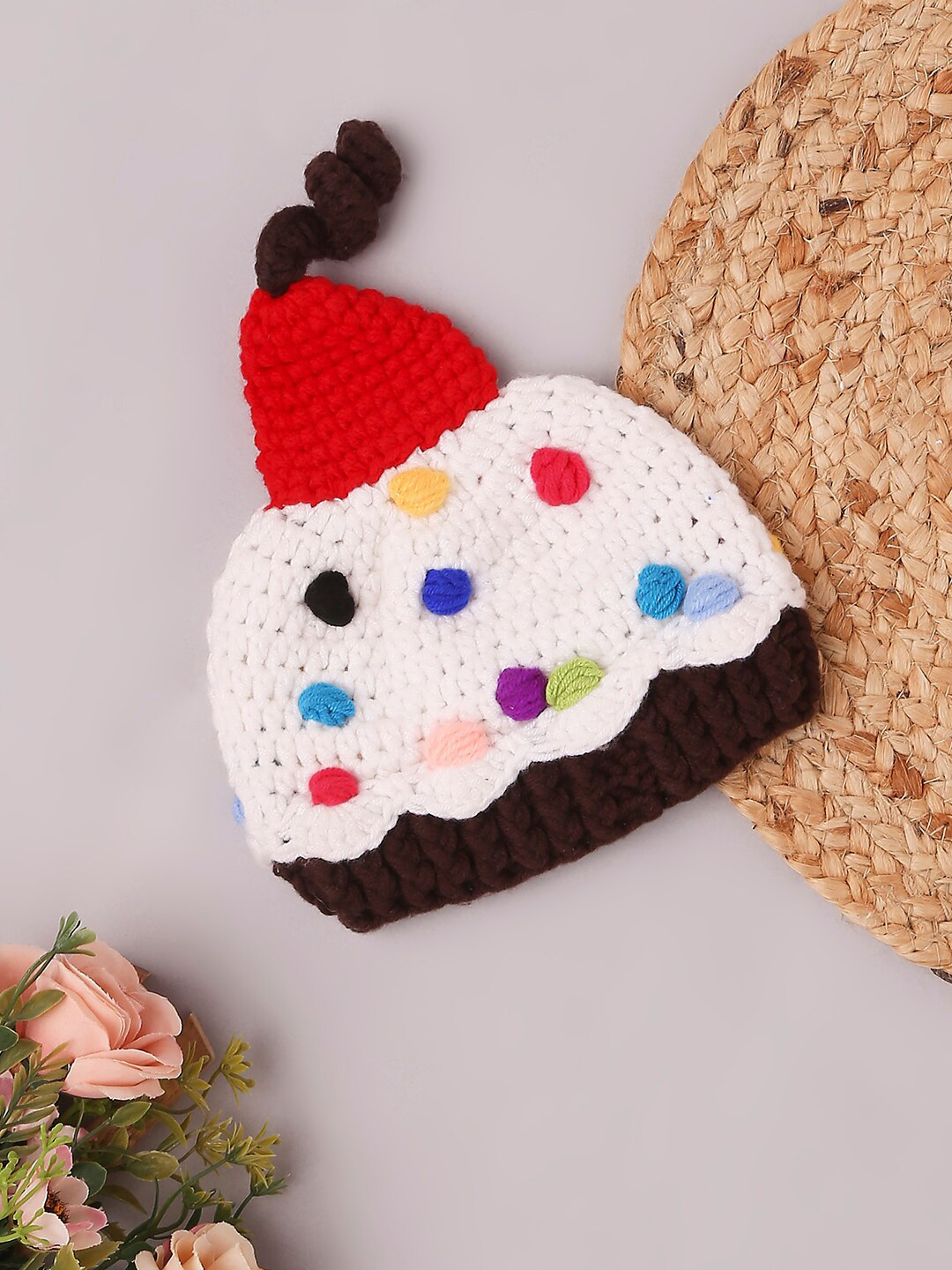 Babymoon Kids Brown Knitted Cupcake Cap