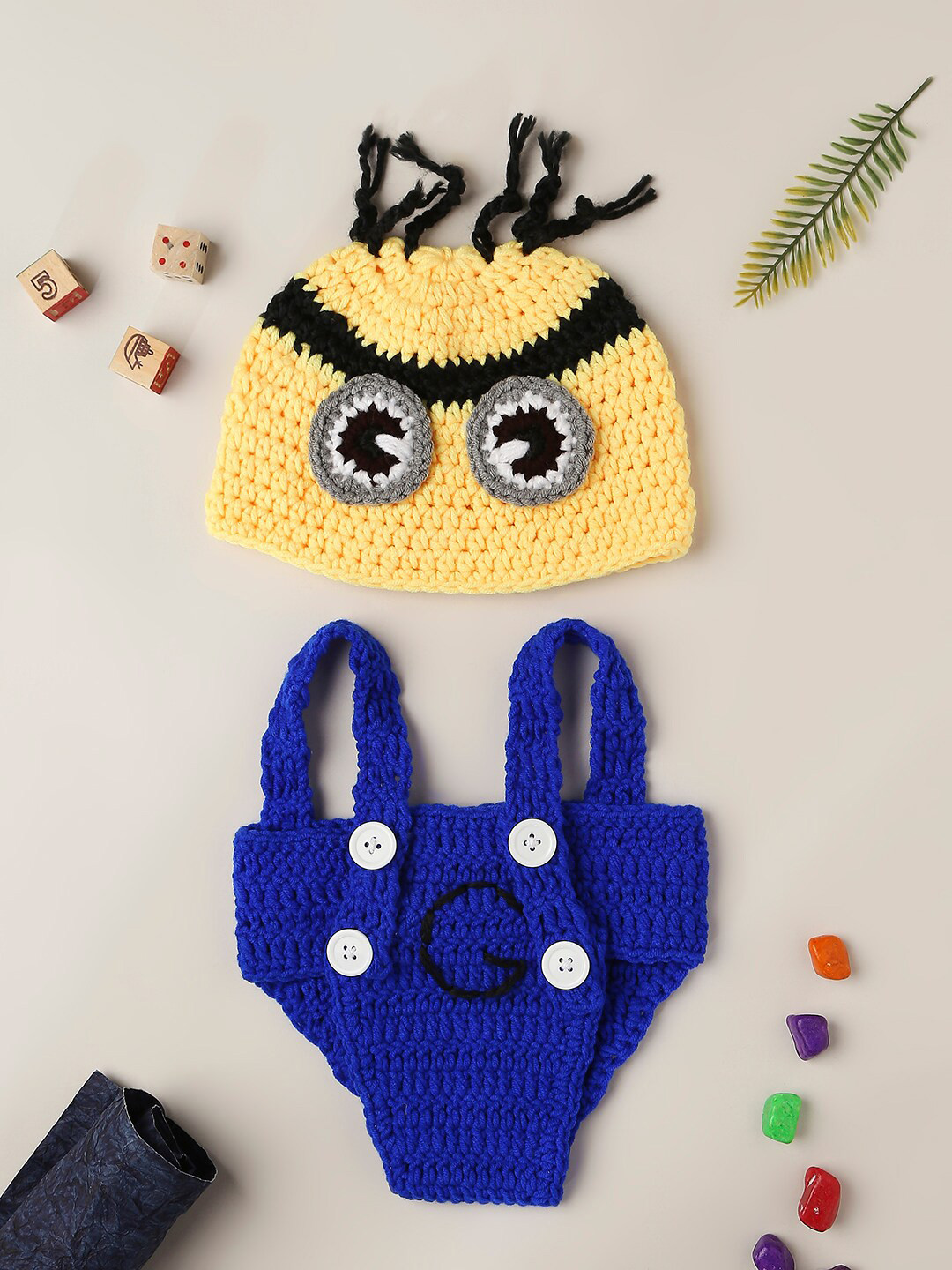 Babymoon Kids Pack Of 2 Blue & Yellow Minion Photography Props