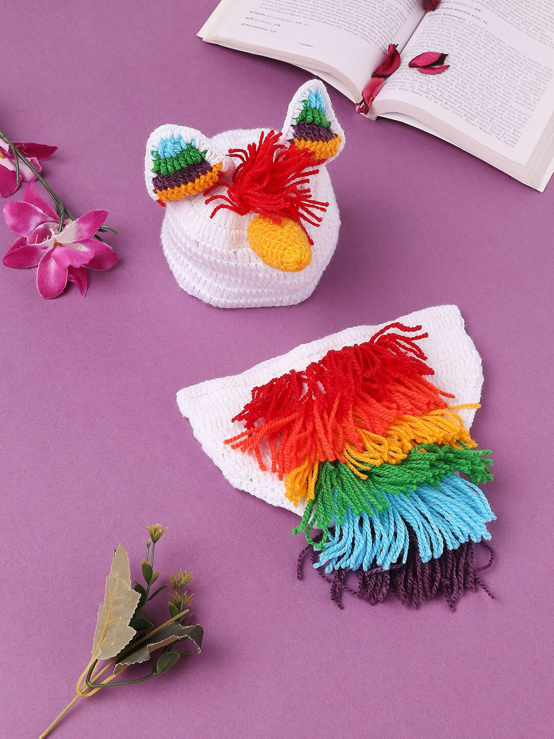 Babymoon Unisex Kids Multi Unicorn Cap With Shorts Photoshoot Props