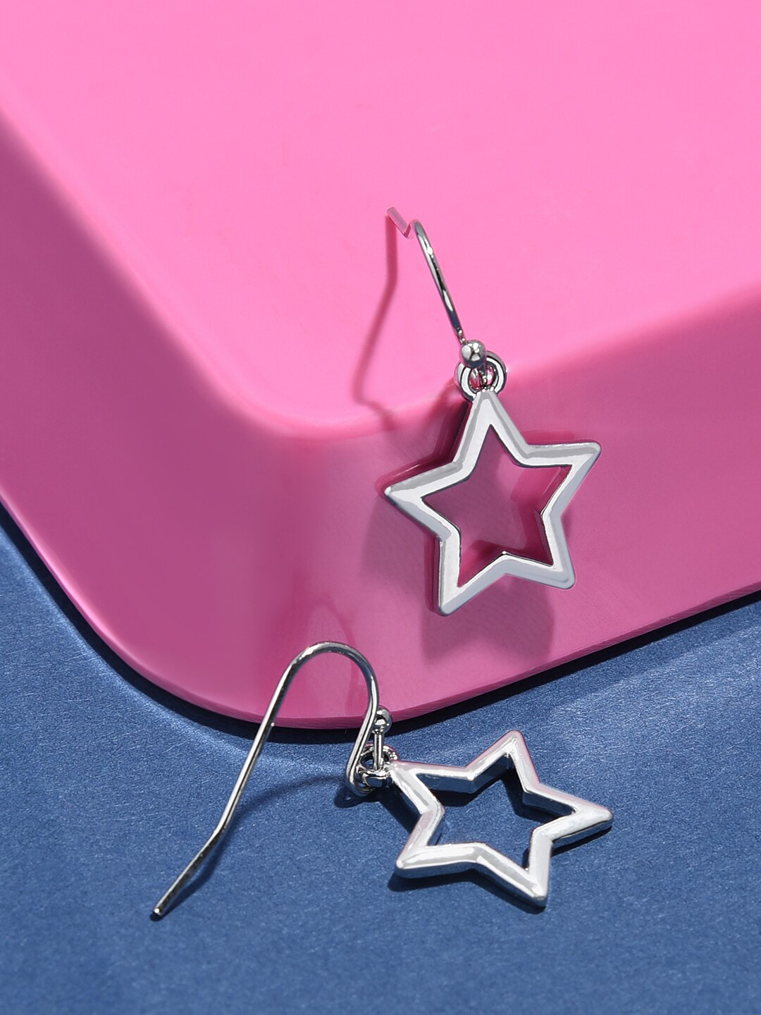 Accessorize London Women Silver Star Short Drop Earring