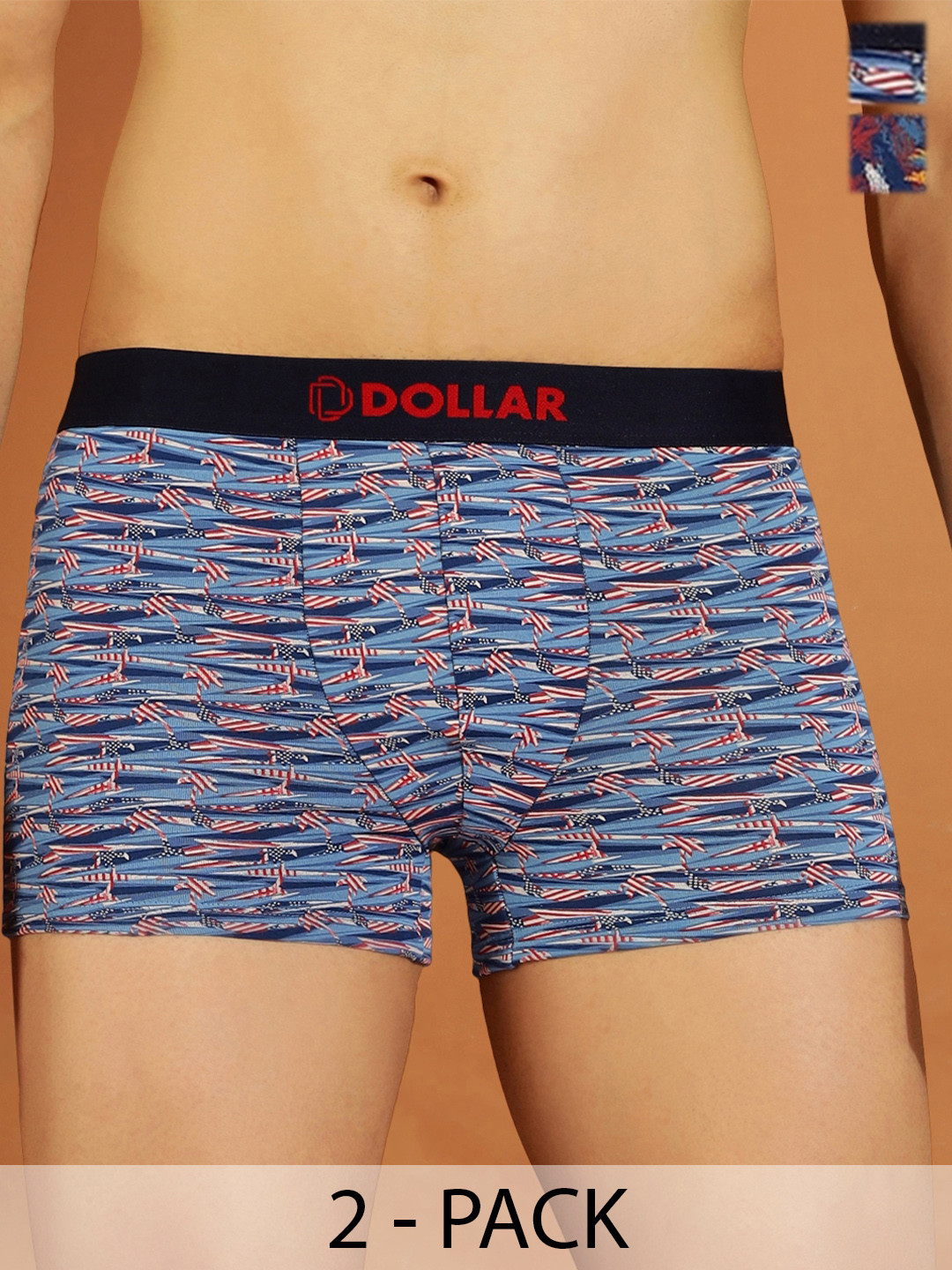 Dollar Bigboss Men Printed Pack of 2 Combed Cotton Trendy Trunk