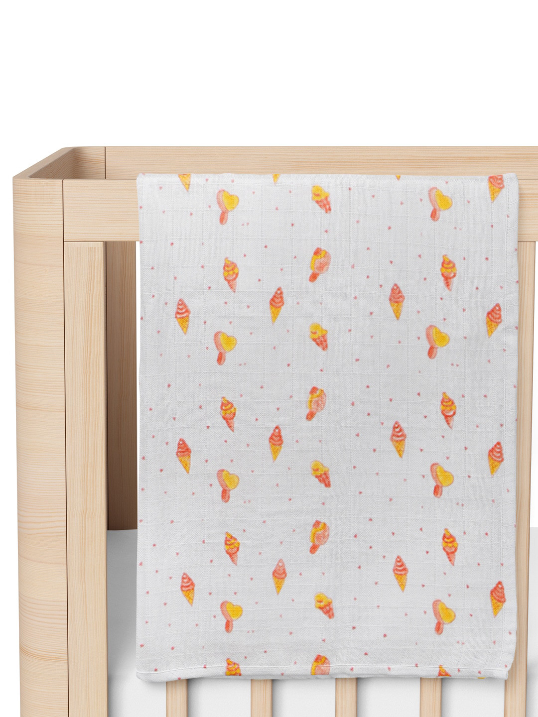 Moms Home Pink Printed Cotton Muslin Swaddle