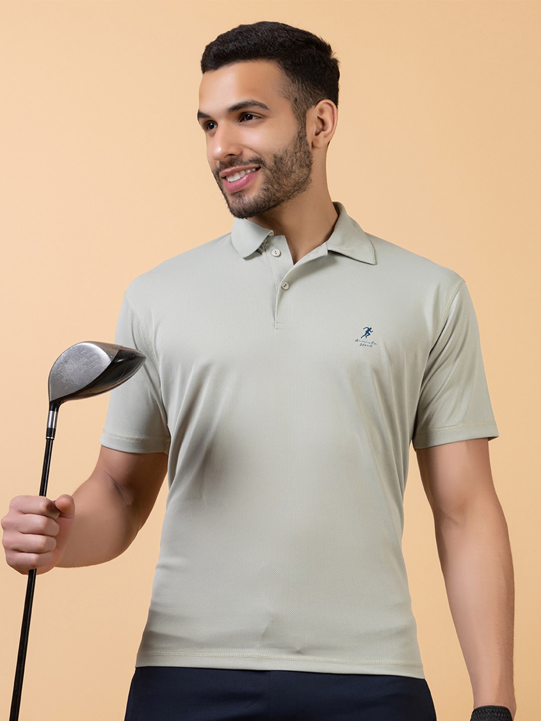 ARMISTO Men Sea Green Polo Dri-FIT Sports T-shirt