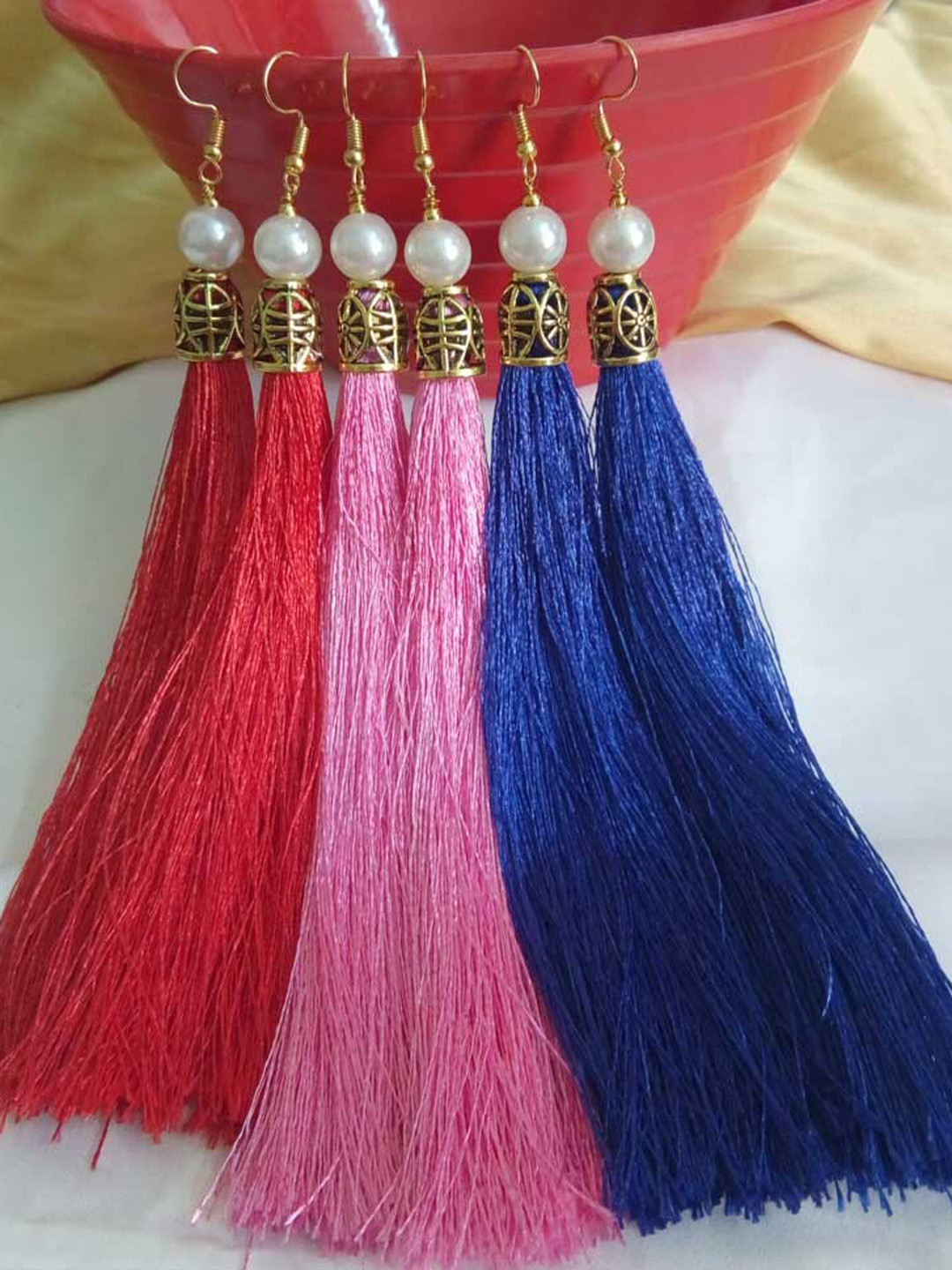 RICH AND FAMOUS Pack Of 3 Tasseled Earrings