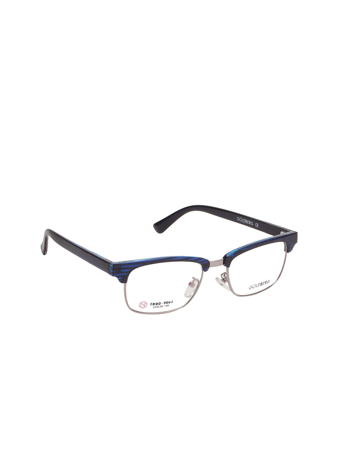 Gold Berg Women Blue Half Rim Browline Frames Eyeglasses