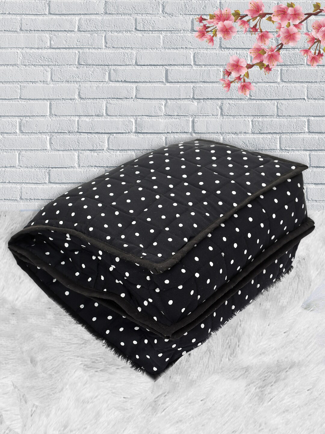 Kuber Industries Black Dot Printed Foldable Jewellery Organisers