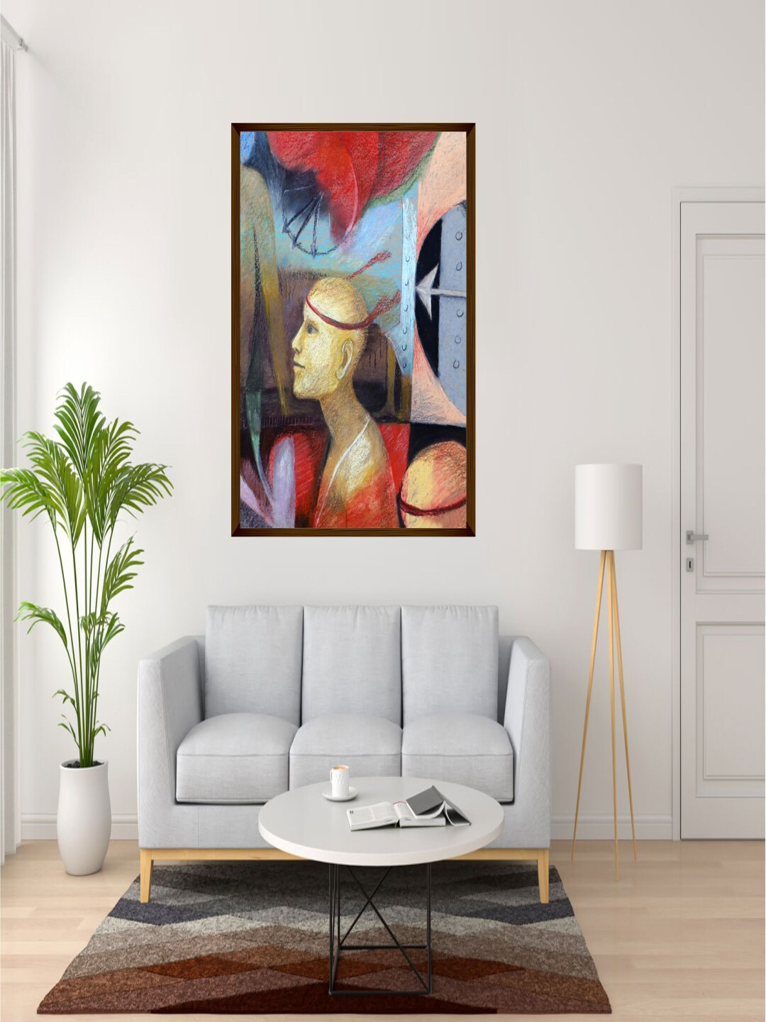 The Art House Red Wall Living Room Rectangle Potrait Paintings Wall Art -30 x 20In