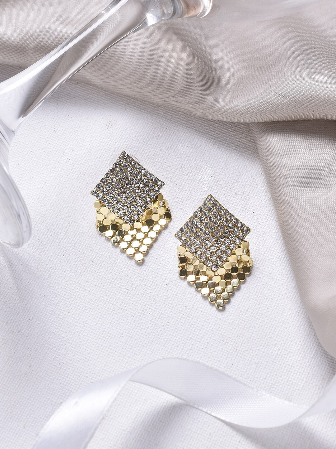 JOKER & WITCH Gold Contemporary Studs Earrings