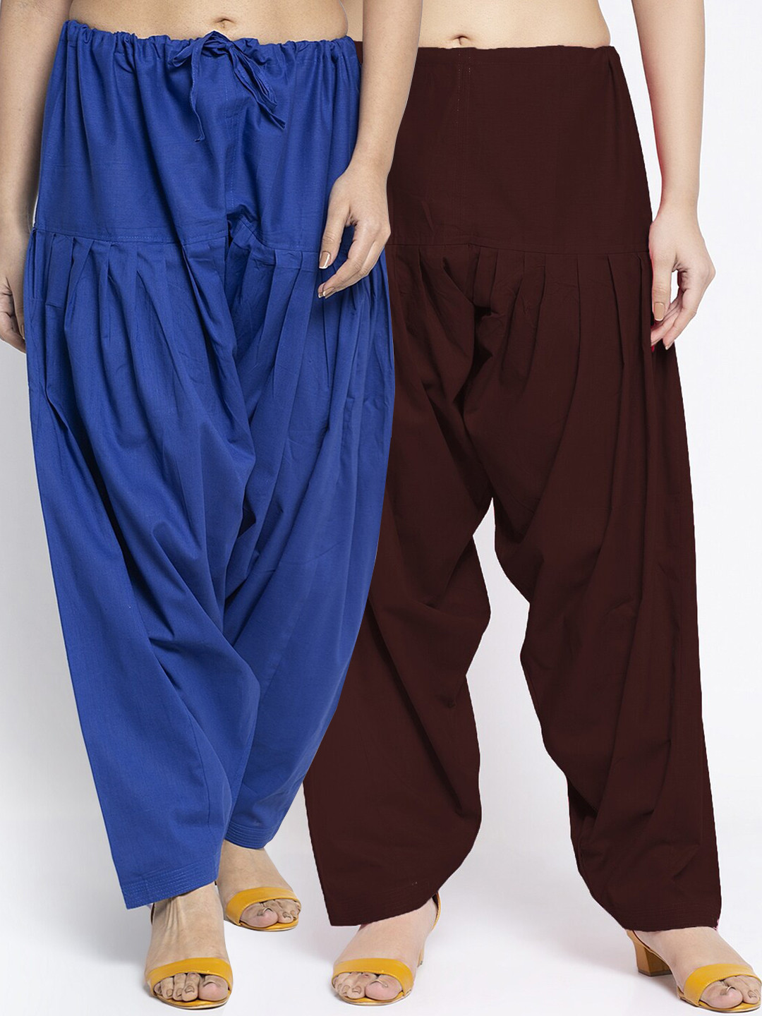 GRACIT Women Pack of 2 Blue & Brown Solid Salwar