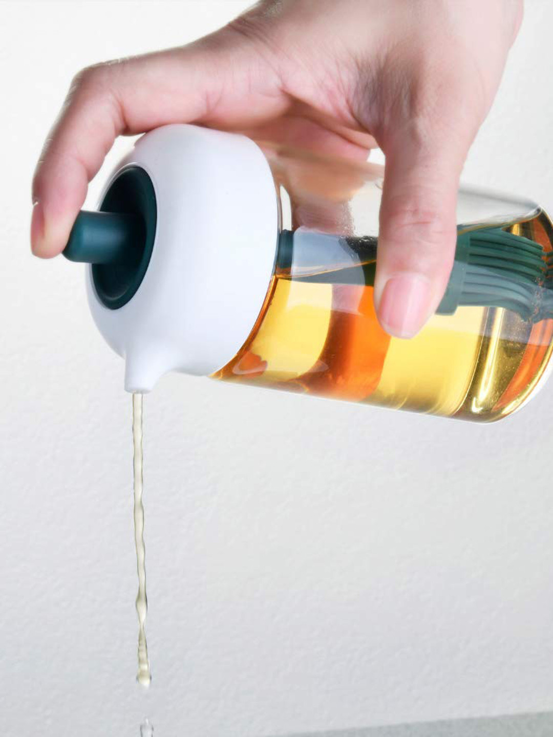 Femora Transparent & Navy Blue Borosilicate Glass Cannister With Brush