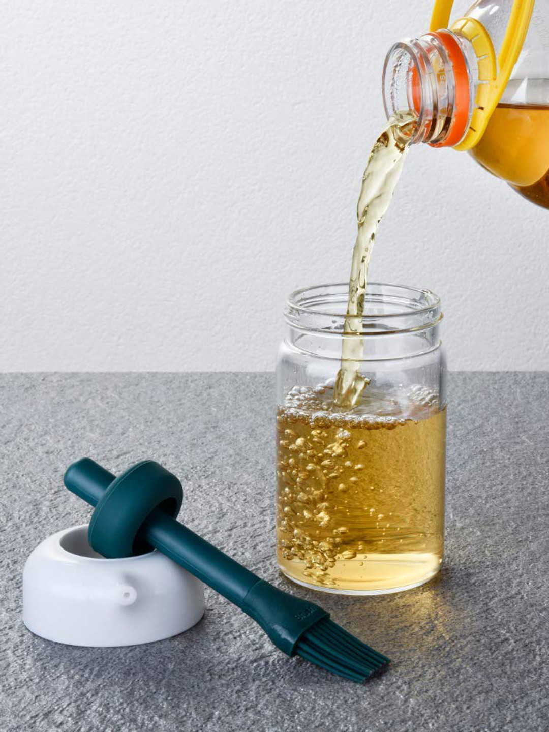 Femora Transparent & Green Borosilicate Glass Oil Dispenser