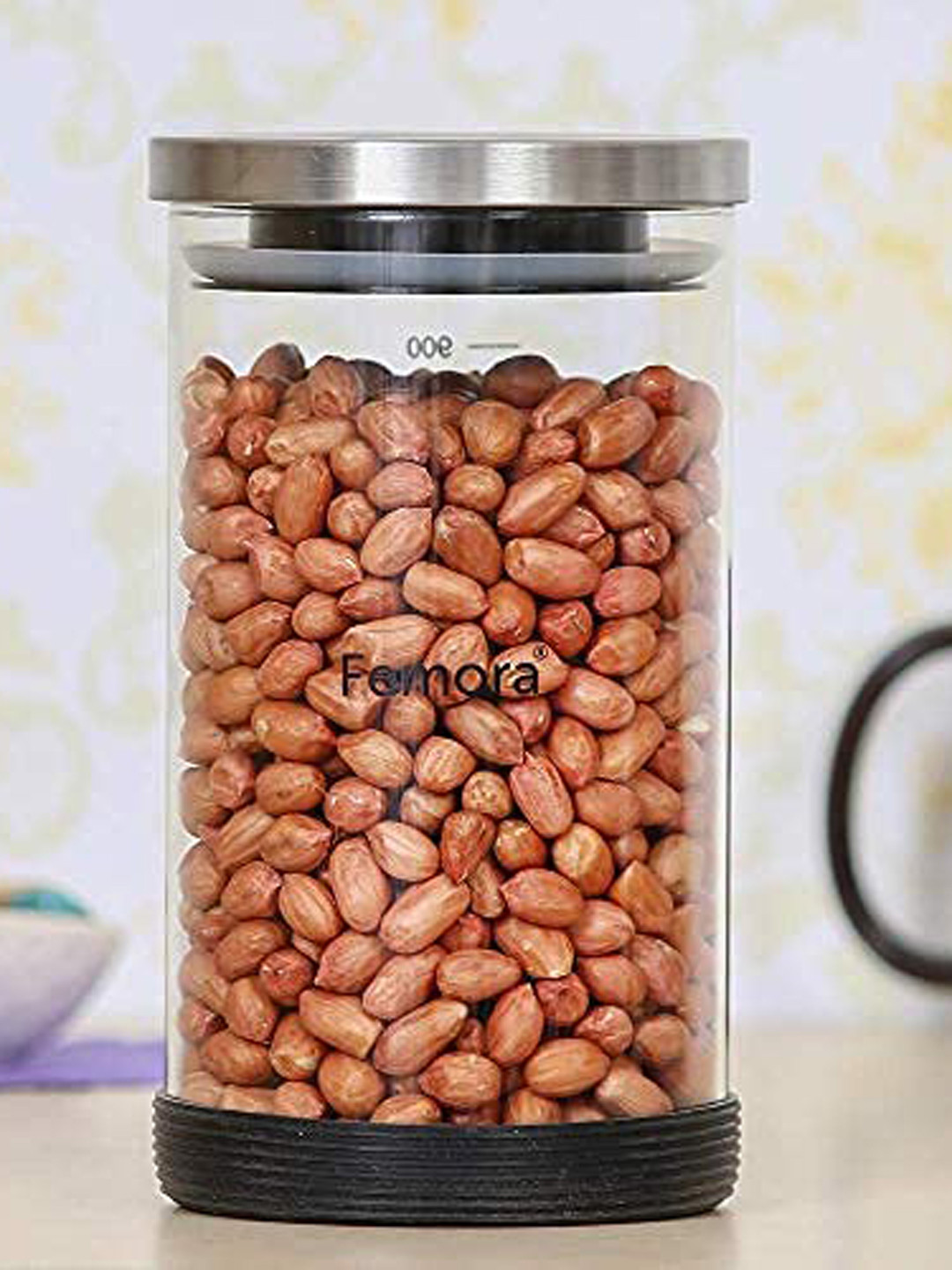 Femora Transparent Borosilicate Glass Dishwasher Safe 4 Piece Clip-On Jar-900ml