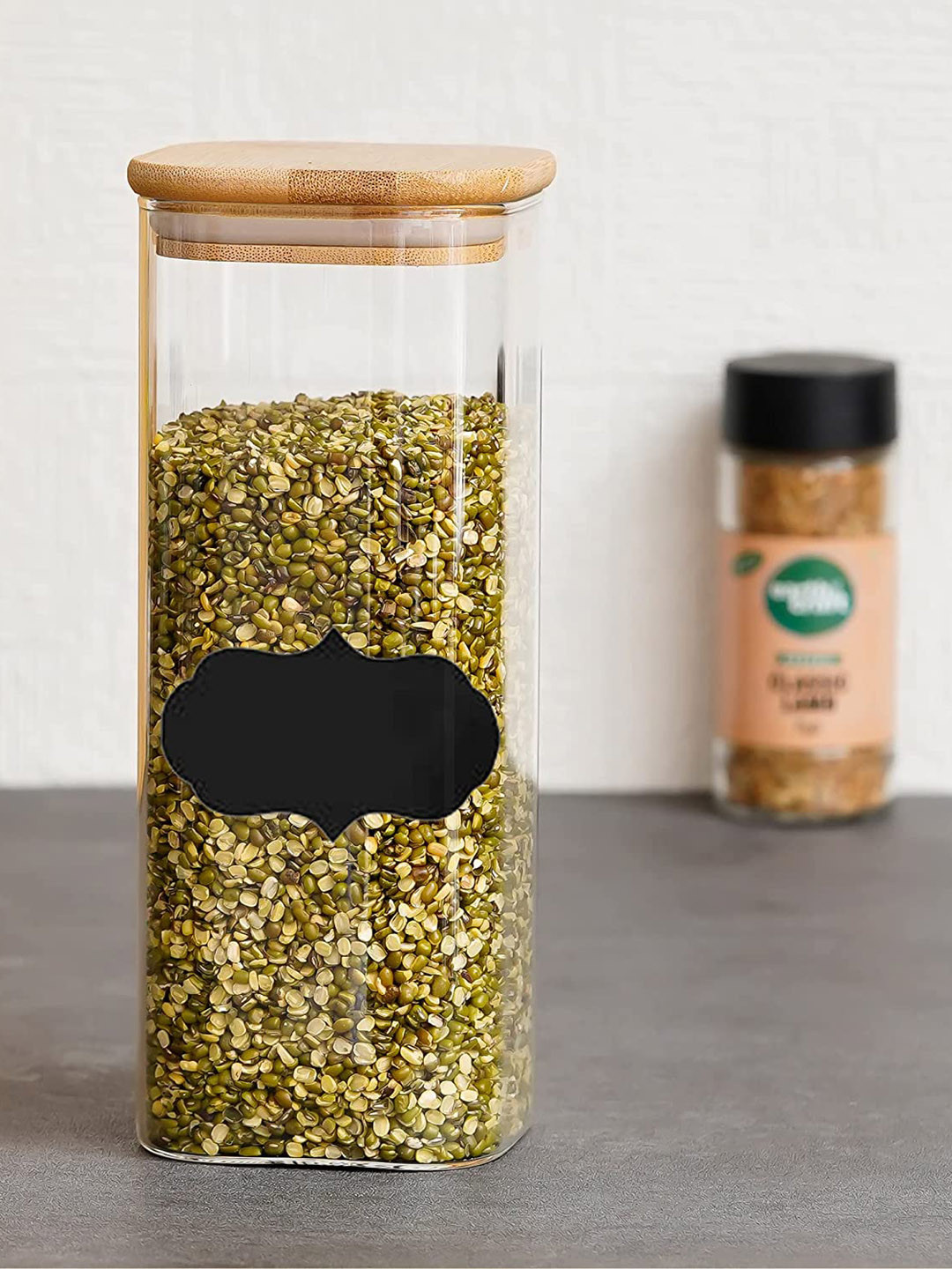 Femora Transparent Borosilicate Glass Air Tight 4 Piece Clip-On Jar-1L