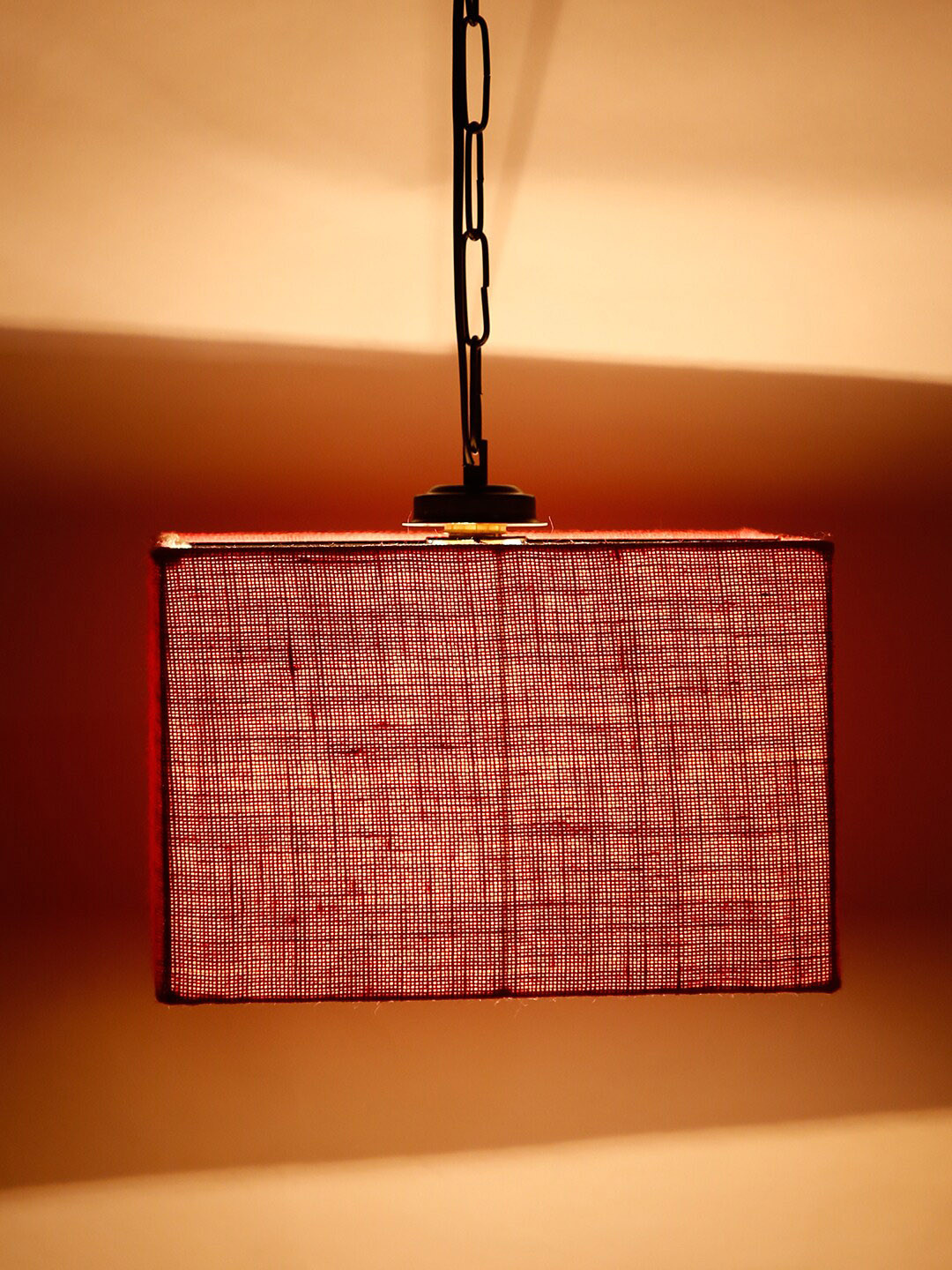 Devansh Pink Solid Square Hanging Lamp