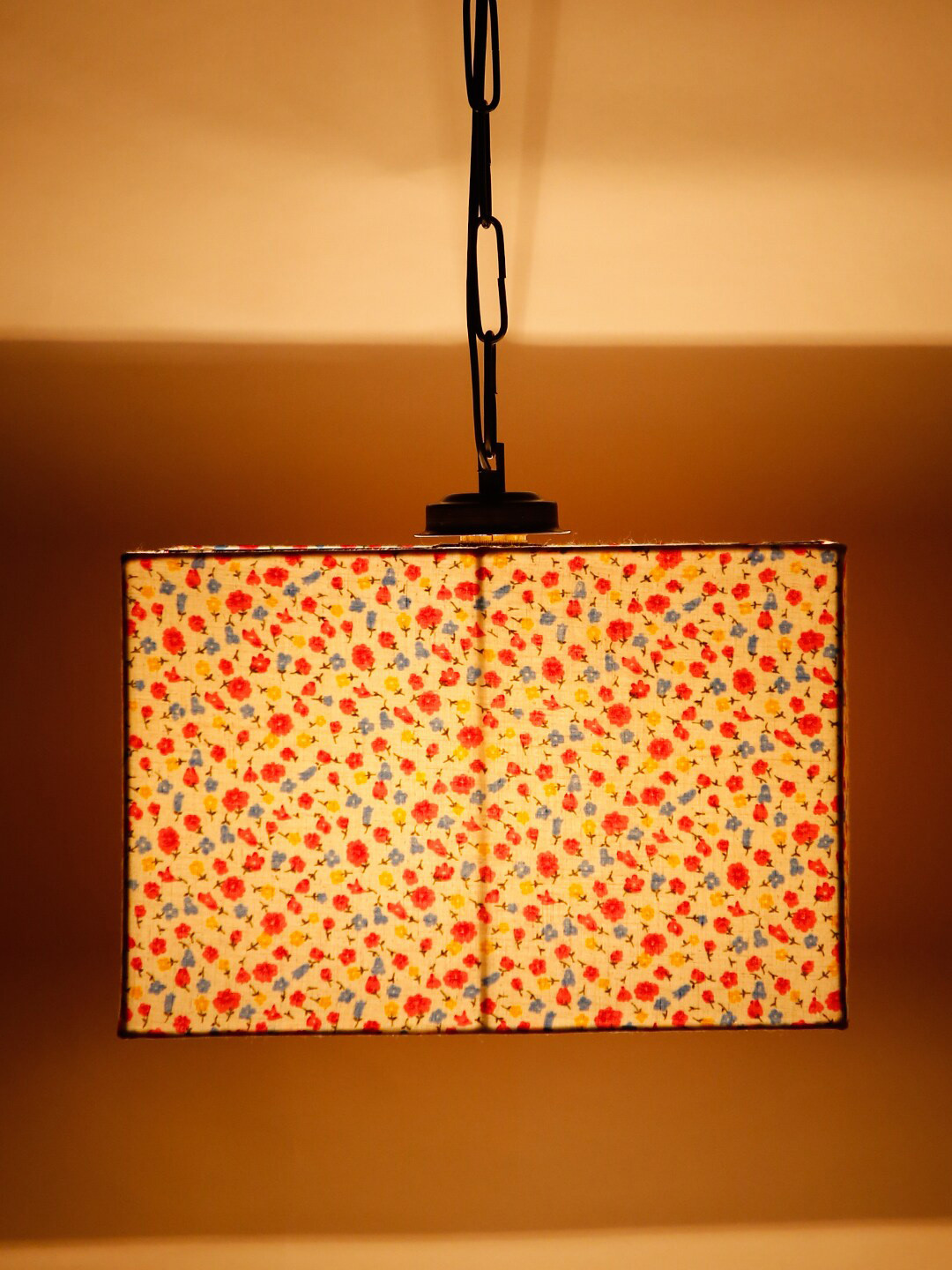 Devansh Multi Cotton Square Drum Hanging Ceiling Lamp