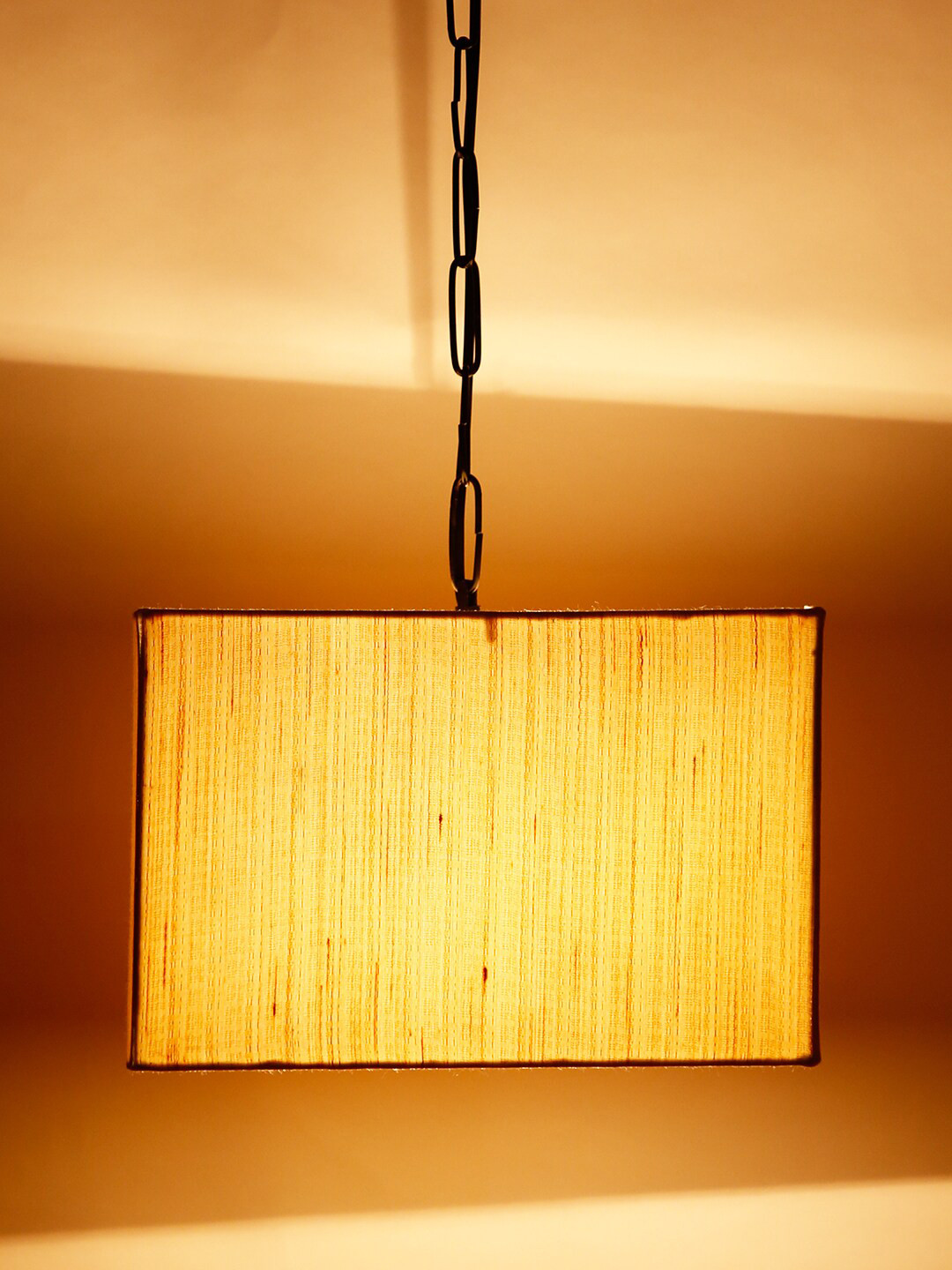 Devansh Off-White Cotton Square Hanging Ceiling Lamp